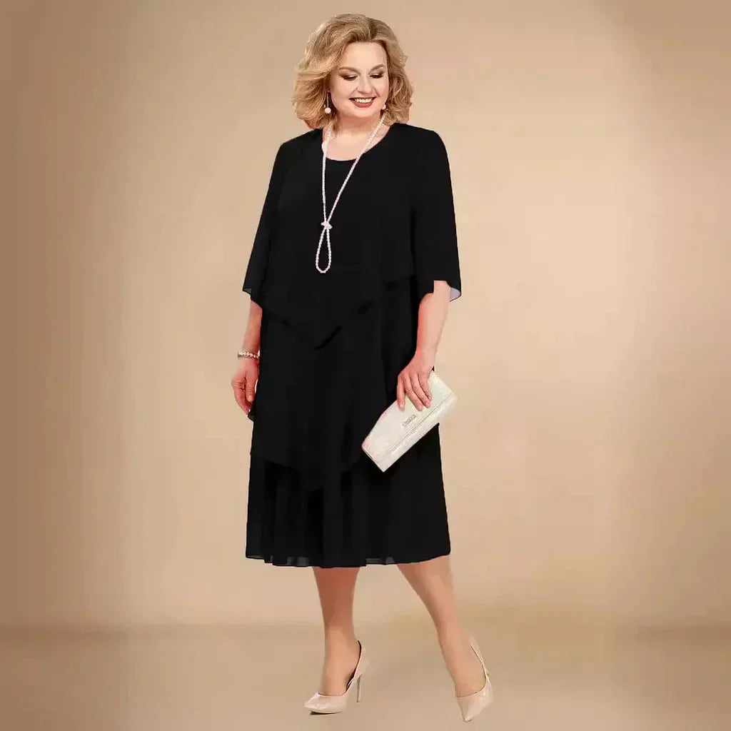 Elegante cocktailjurk dames midi voor bruiloft en gala
