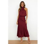 Eleonora - Avond maxi jurk met halterhals dames