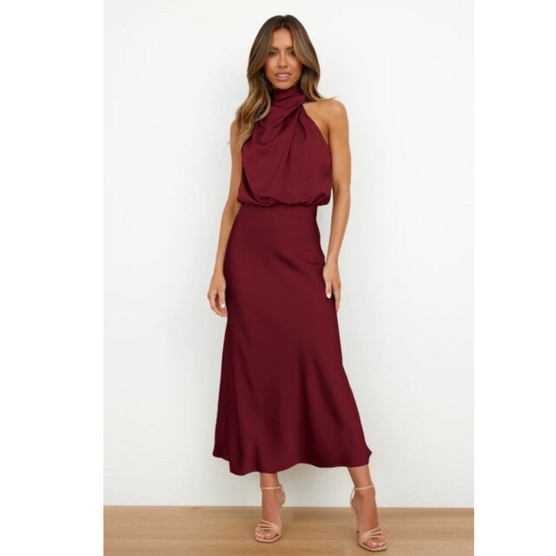 Eleonora - Avond maxi jurk met halterhals dames