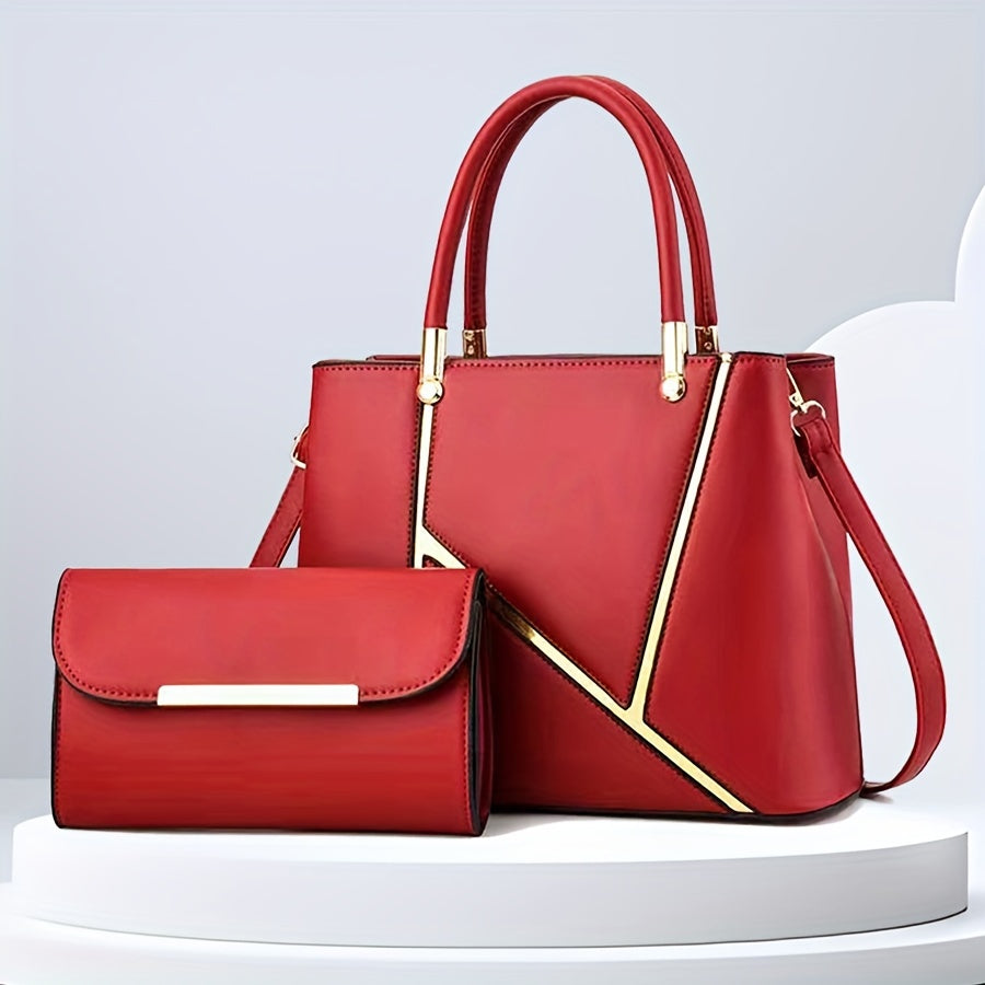 Lounelle - Tweedelige handtas set met tas en pouch dames