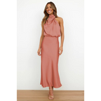 Eleonora - Avond maxi jurk met halterhals dames