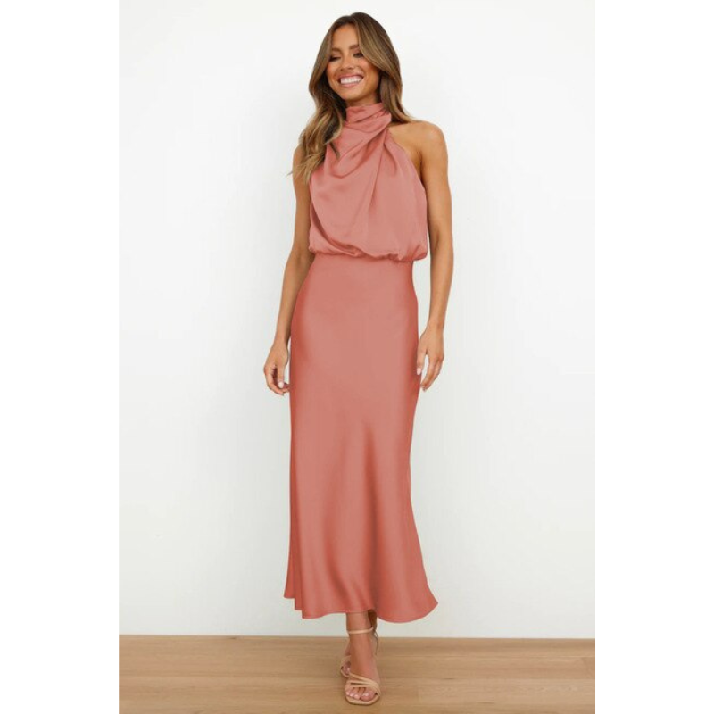 Eleonora - Avond maxi jurk met halterhals dames