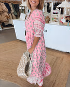 Maëlle - Maxi boho jurk met V-hals en bloemenprint dames