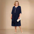 Elegante cocktailjurk dames midi voor bruiloft en gala
