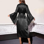 Isaline - Lange kanten kimono met ceintuur en wijde mouwen dames