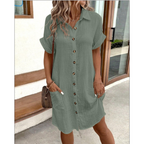 Estelle - Zomer blousejurk met knoopsluiting dames