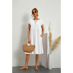 Valeria - Elegante zomerse midi jurk met korte mouwen dames