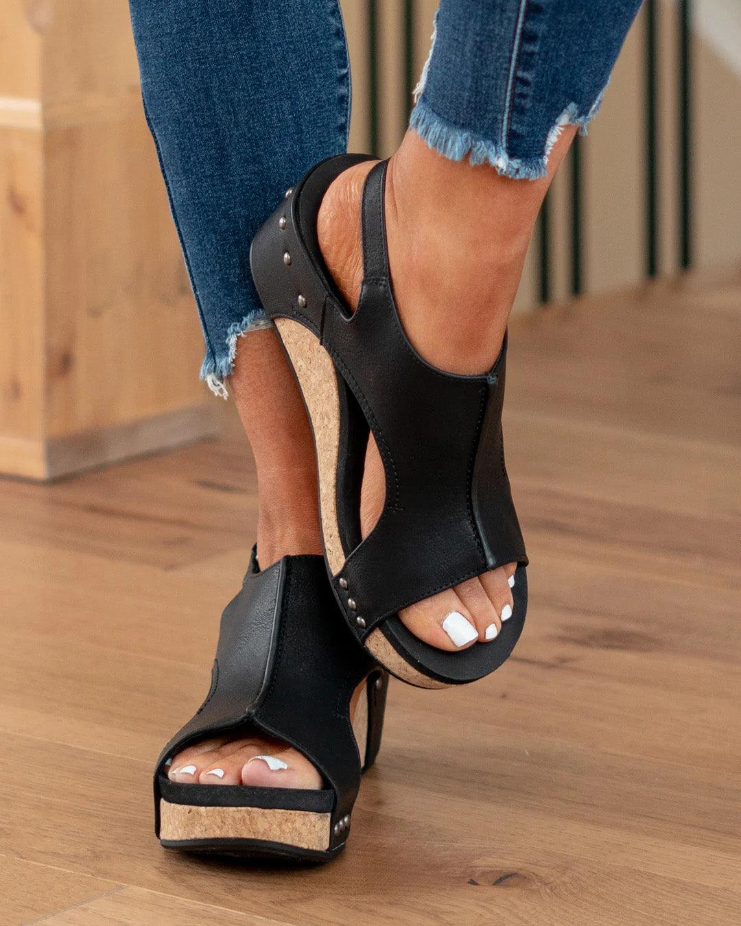 Coline - Sandalen met sleehak dames