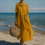 Aurélie - Elegante zomerse blousejurk met knopen dames