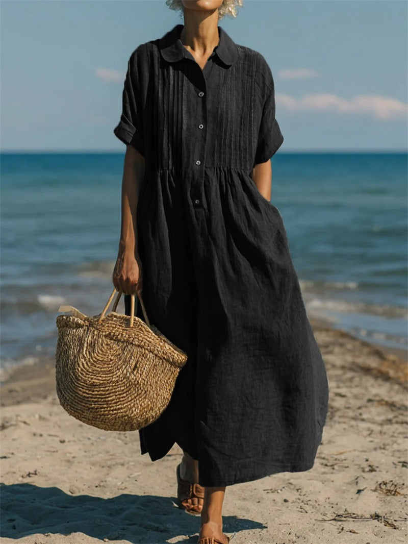 Aurélie - Elegante zomerse blousejurk met knopen dames