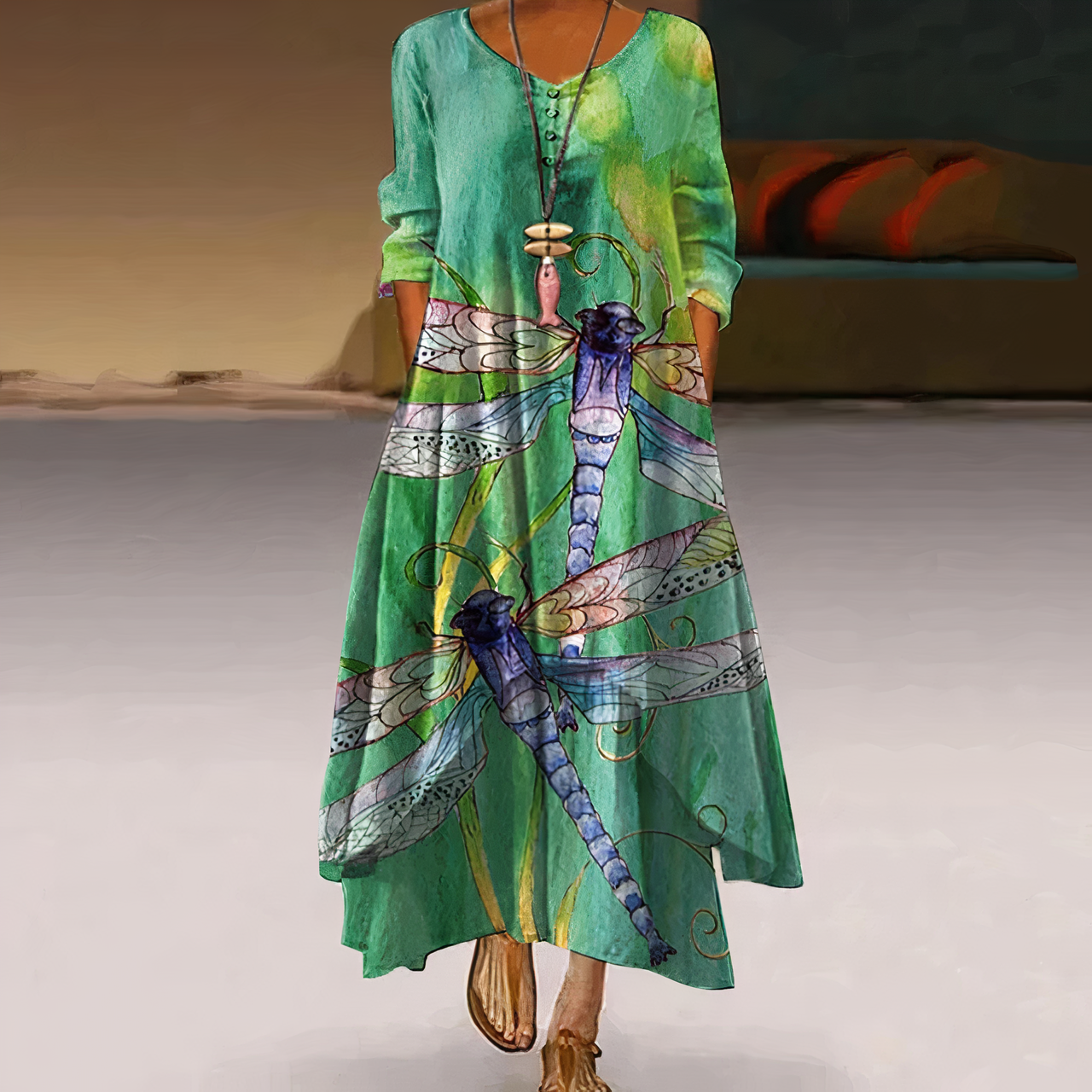 Corinne - Midi jurk met print dames