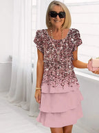 Lison - Geplooide mini jurk met ruches en bloemenprint dames