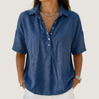 Honorine - Casual overhemdblouse met knoopkraag dames