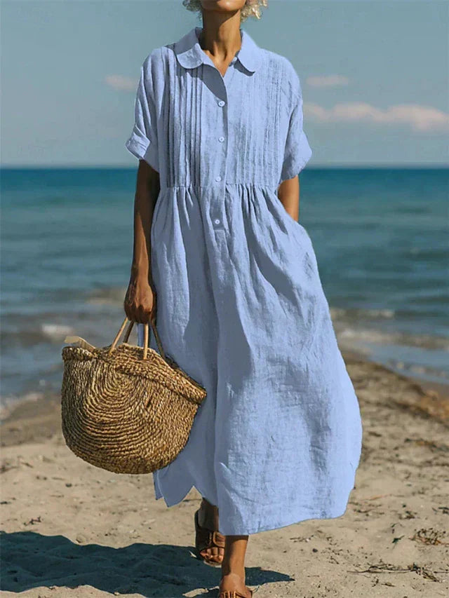 Aurélie - Elegante zomerse blousejurk met knopen dames