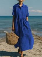 Aurélie - Elegante zomerse blousejurk met knopen dames