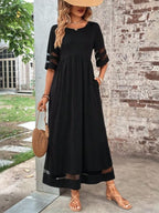 Hortense - Maxi jurk met halflange mouwen dames