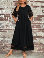 Hortense - Maxi jurk met halflange mouwen dames