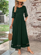 Hortense - Maxi jurk met halflange mouwen dames
