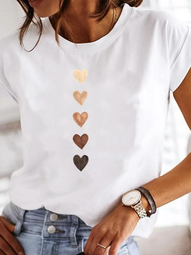 Noemi - Wit zomers T-shirt met korte mouwen dames