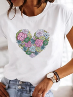 Noemi - Wit zomers T-shirt met korte mouwen dames