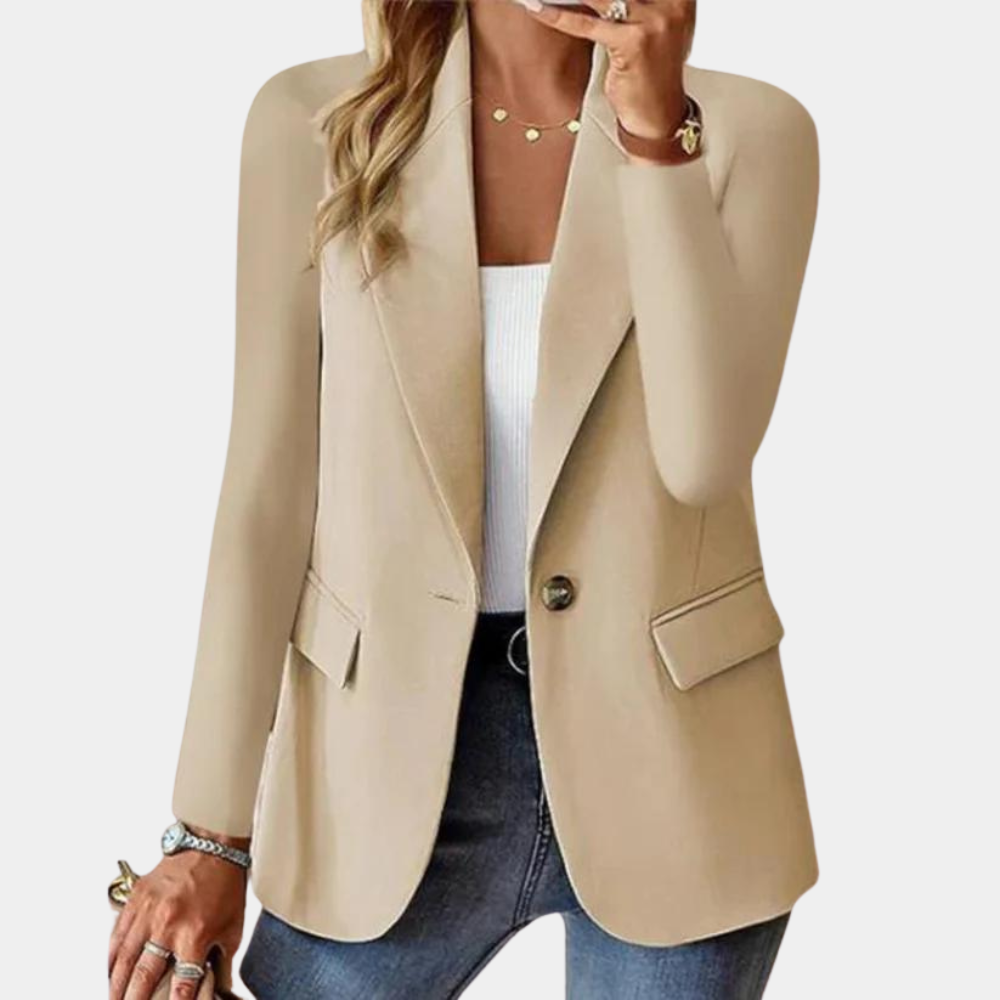 Getailleerde blazer dames met lange mouwen voor kantoor en dagelijks gebruik 2