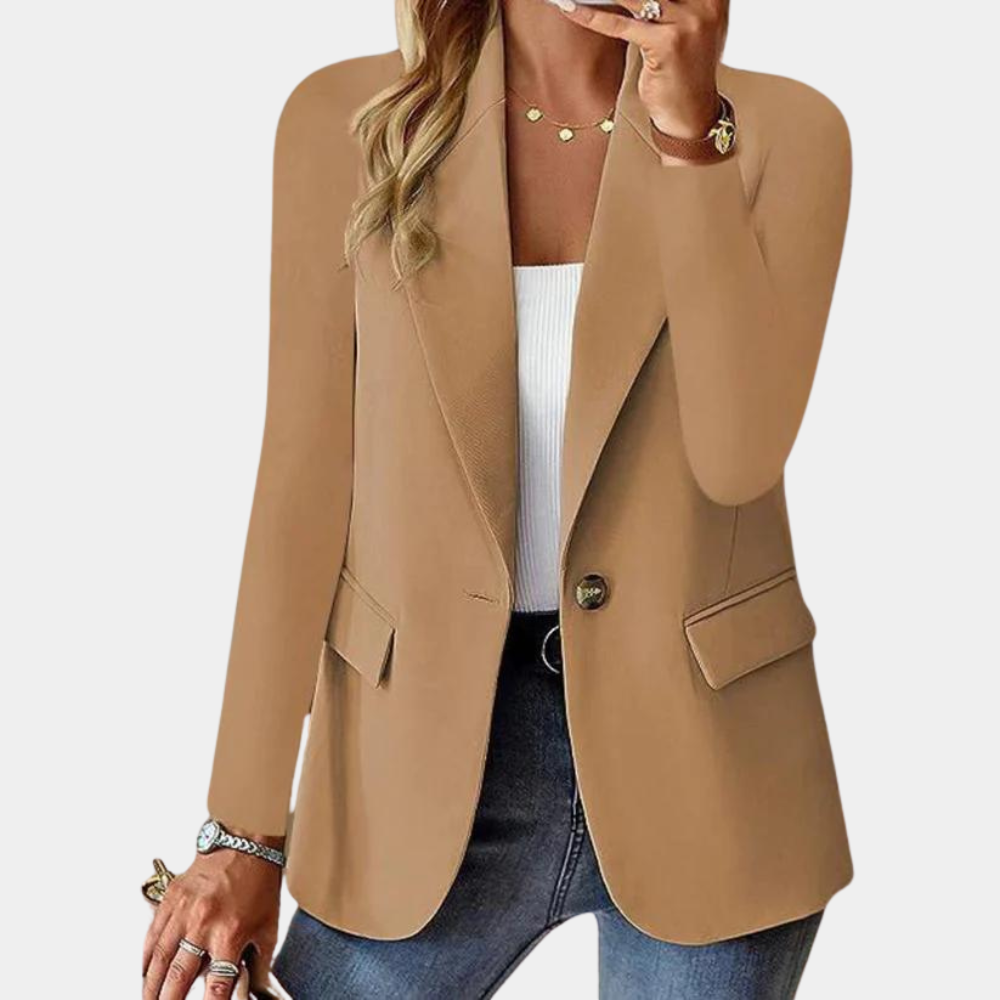 Getailleerde blazer dames met lange mouwen voor kantoor en dagelijks gebruik 3