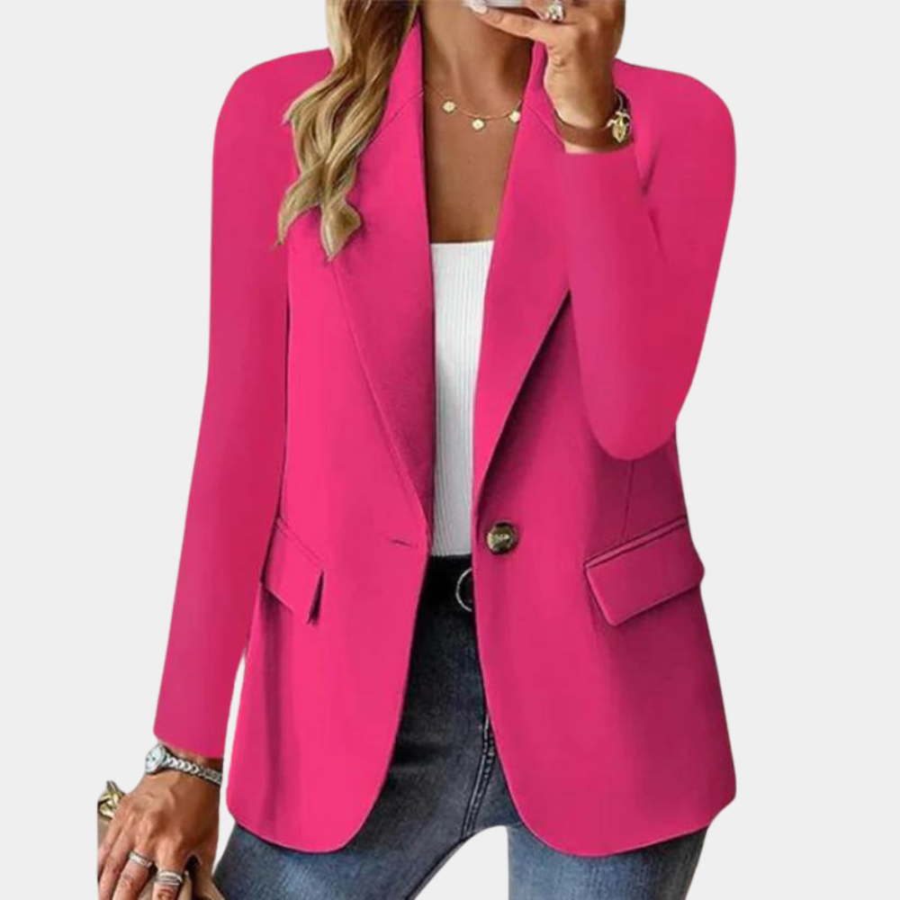 Getailleerde blazer dames met lange mouwen voor kantoor en dagelijks gebruik 1
