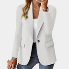 Getailleerde blazer dames met lange mouwen voor kantoor en dagelijks gebruik 4