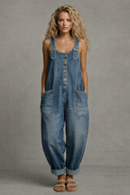 Justine - Casual denim jumpsuit dames