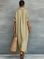 Coline - Maxi blousejurk met korte mouwen dames
