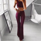 Oceane - Flared broek met hoge taille en stretch dames