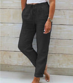Giorgia - Casual cropped leisure broek met trekkoord dames