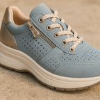 Lichtgewicht wandelschoenen dames met elastische veters, rits en antislipzool 3