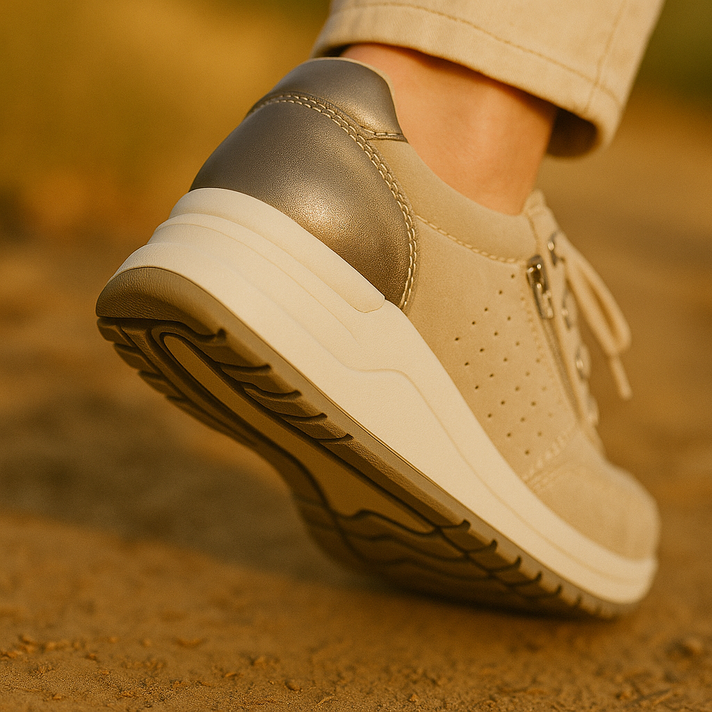 Lichtgewicht wandelschoenen dames met elastische veters, rits en antislipzool 10