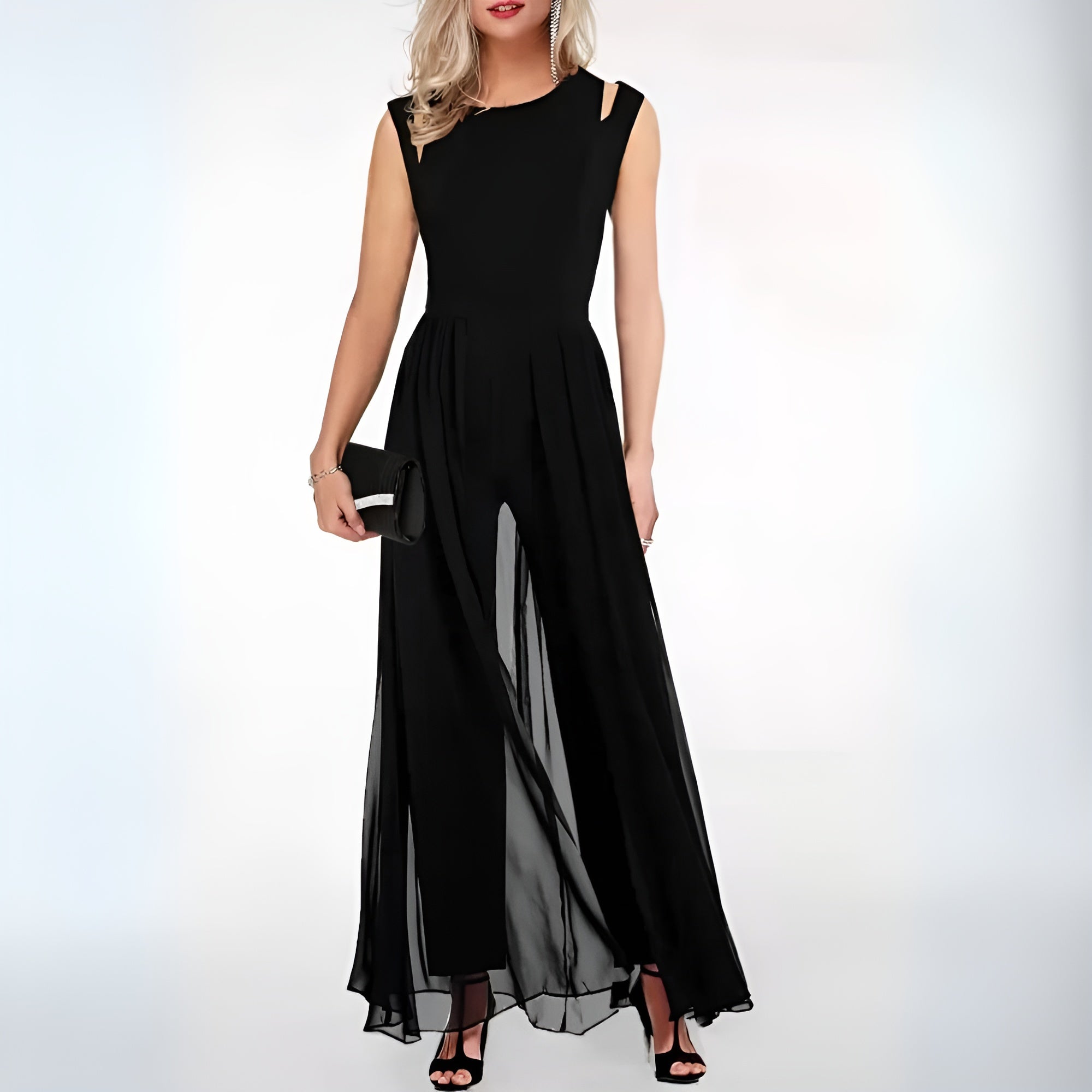 Ottavia - Mouwloze zomerse jumpsuit met wijde pijpen dames