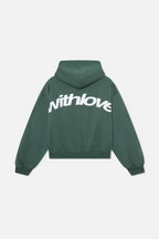 Hoodie dames oversized met capuchon en rugprint
