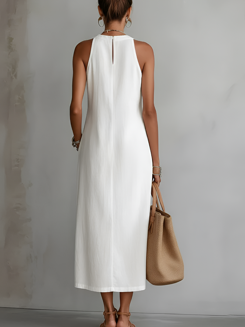 Midi zomerjurk dames met kant en split