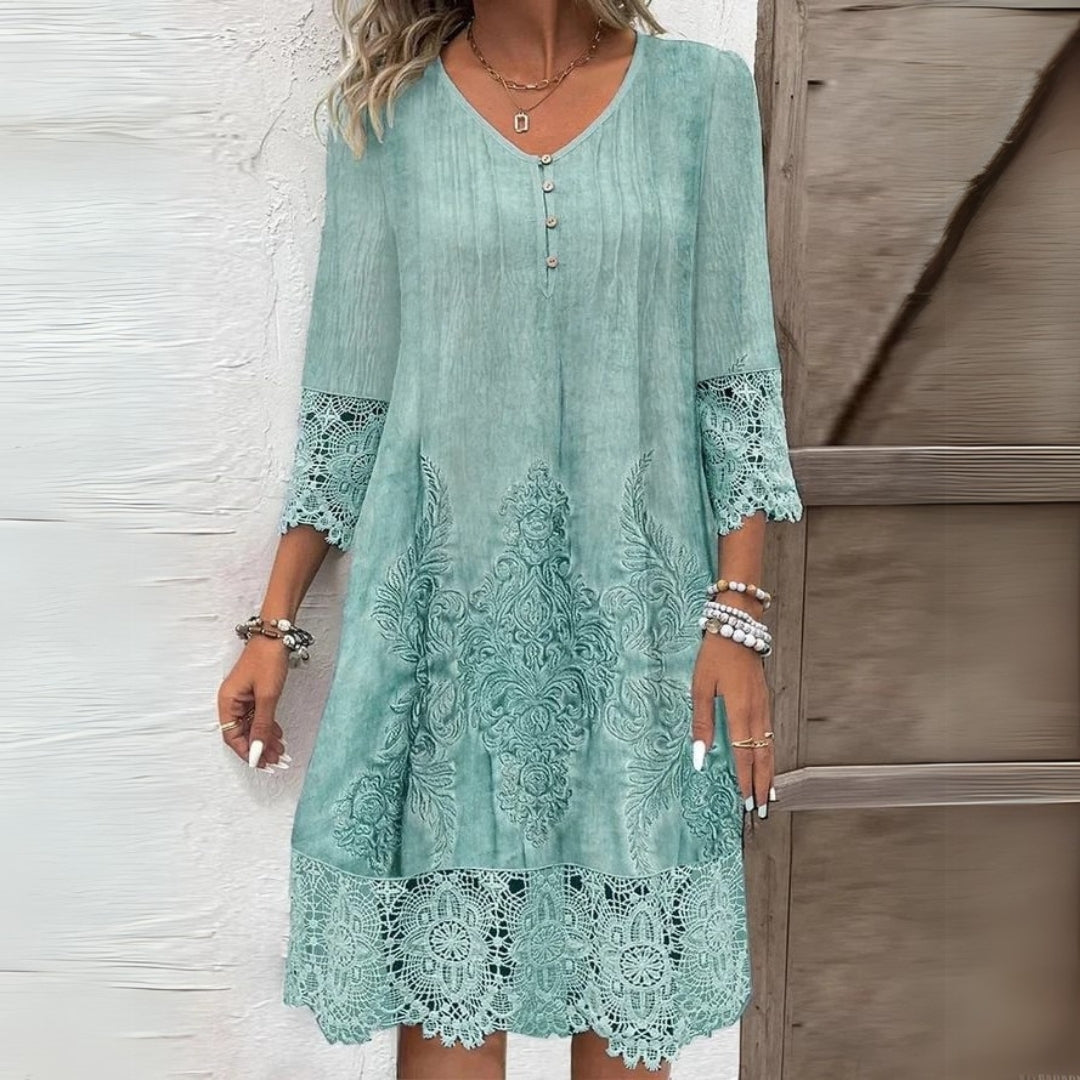 Camille - Midi jurk met bloemenprint dames