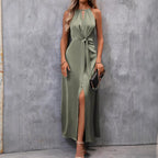 Elegante maxi jurk dames voor bruiloft met split