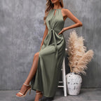 Elegante maxi jurk dames voor bruiloft met split