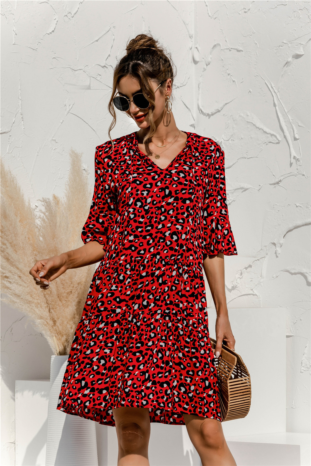 Vittoria - Zomerse midi jurk met lage taille dames