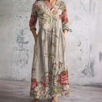 Émilie - Gebloemde midi zomerjurk dames