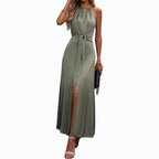 Elegante maxi jurk dames voor bruiloft met split