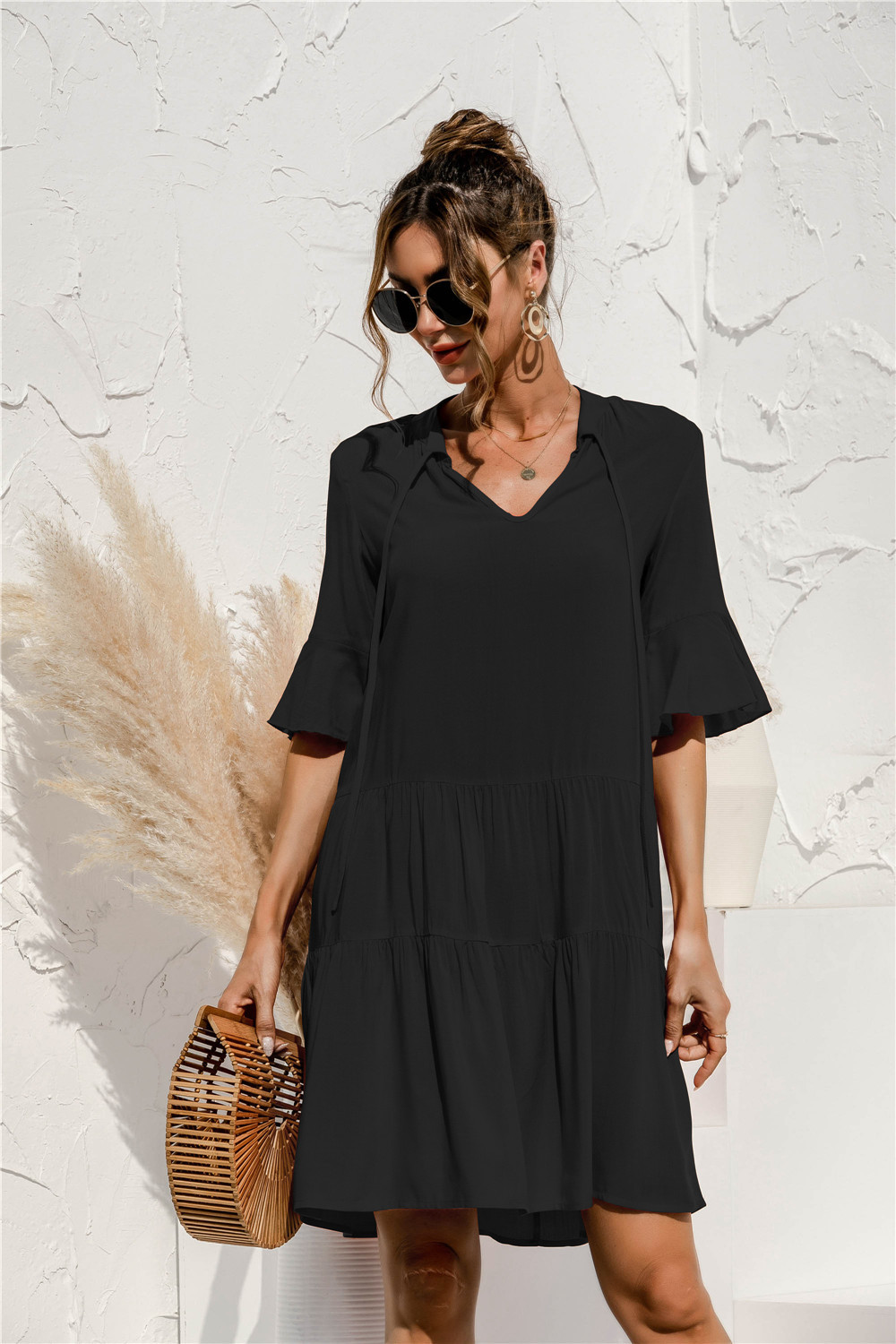 Vittoria - Zomerse midi jurk met lage taille dames