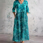 Émilie - Gebloemde midi zomerjurk dames