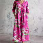 Émilie - Gebloemde midi zomerjurk dames