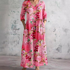 Émilie - Gebloemde midi zomerjurk dames