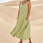 Juliette - Midi zomerjurk met ronde hals dames