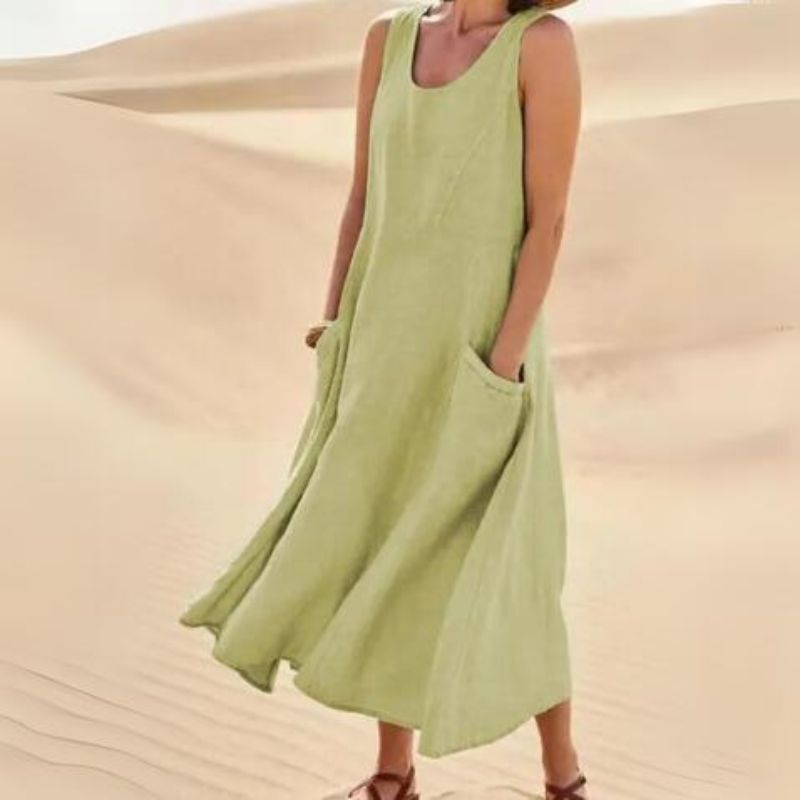 Juliette - Midi zomerjurk met ronde hals dames