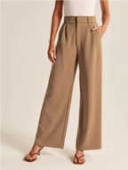 Letizia - Casual high-waist broek met wijde pijpen dames